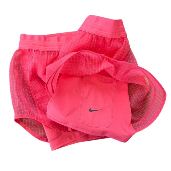 NIKE Running Division 2 In 1  Dri-FIT Running Shorts Aster Pink NEW - Picture 4 of 9